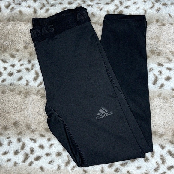 Adidas Girls Active Black Leggings Size M 10/12 - Picture 9 of 9